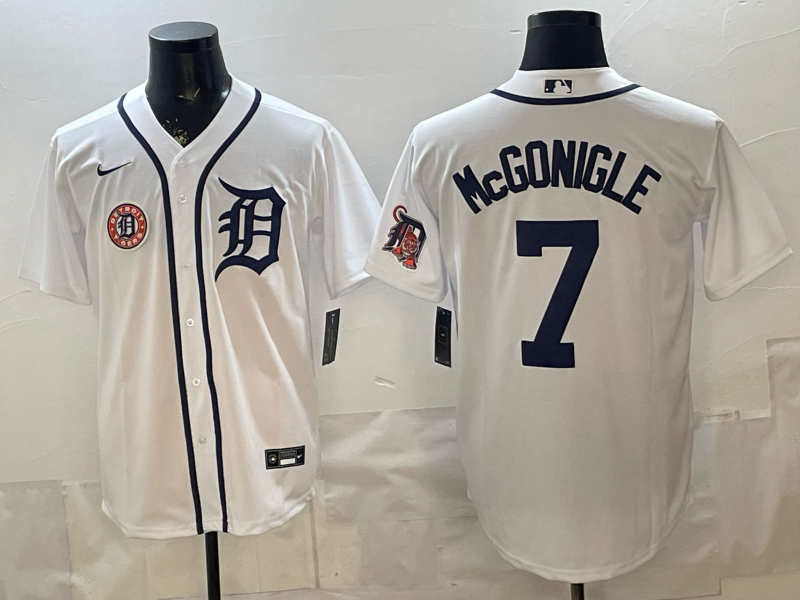 Men Detroit Tigers #7 McGonigle whiteGame Nike MLB Jersey 0402001->detroit tigers->MLB Jersey